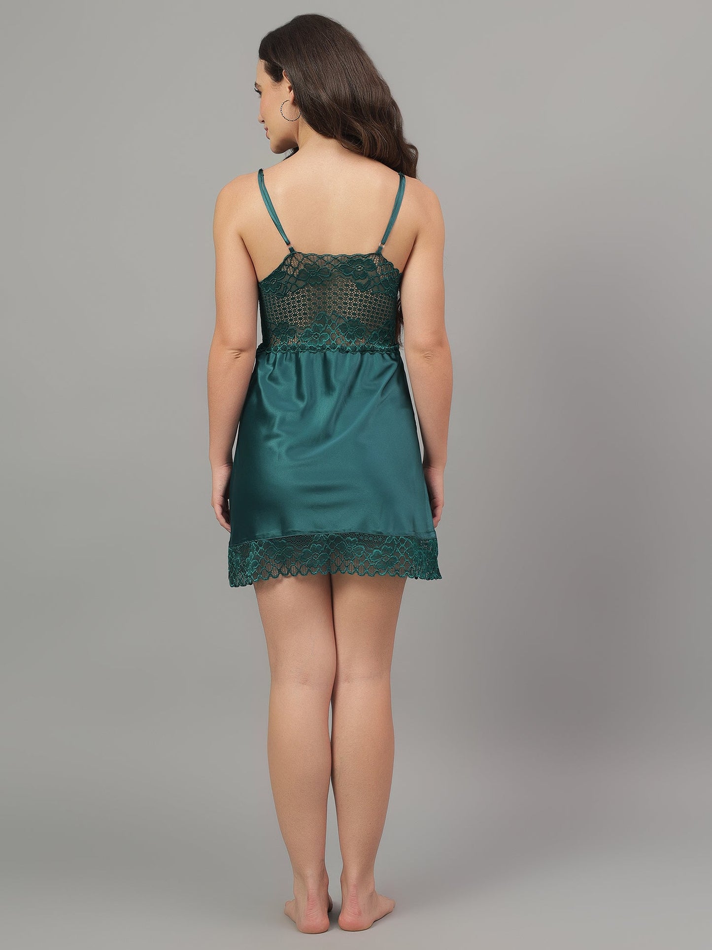 Emerald Nighty Set with Short Robe