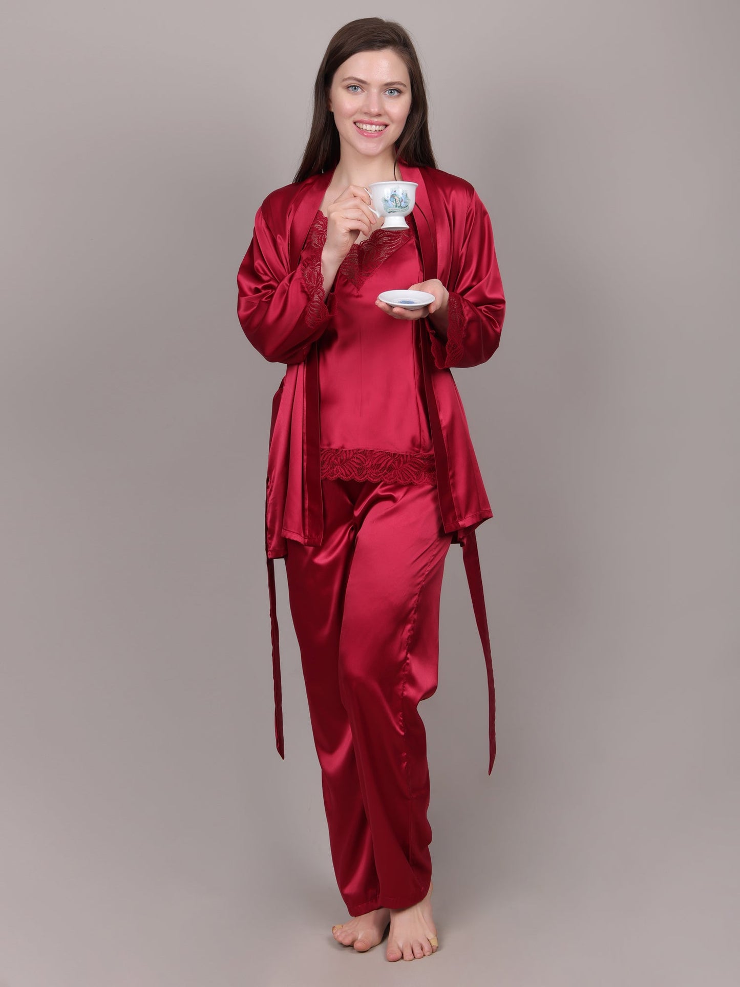 Maroon Nightdress Set