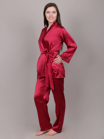 Maroon Nightdress Set