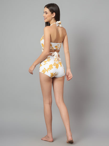 Yellow Ochre Bikini With Sarong