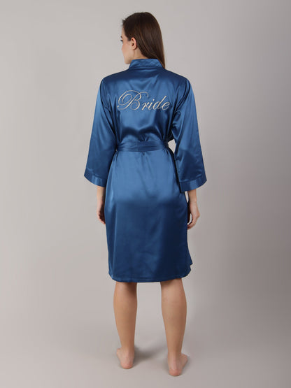 Bridal Robe in Teal Blue