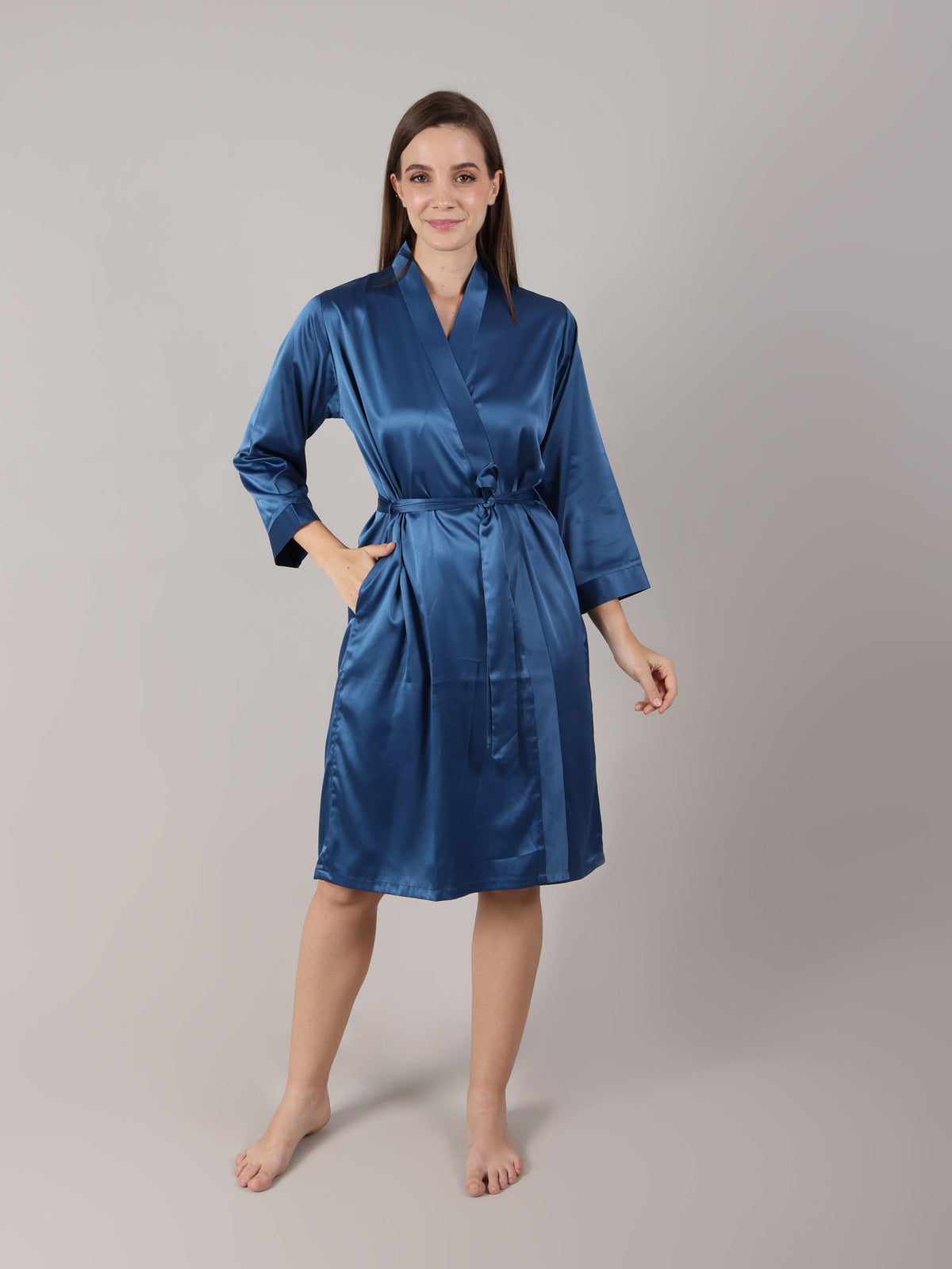 Bridal Robe in Teal Blue