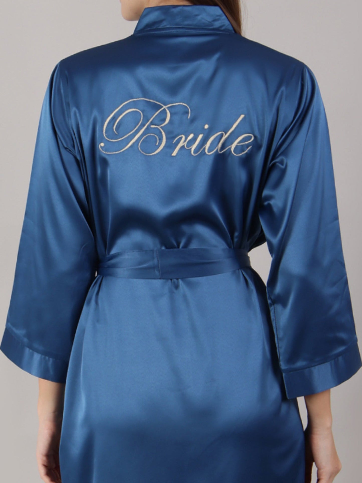 Bridal Robe in Teal Blue