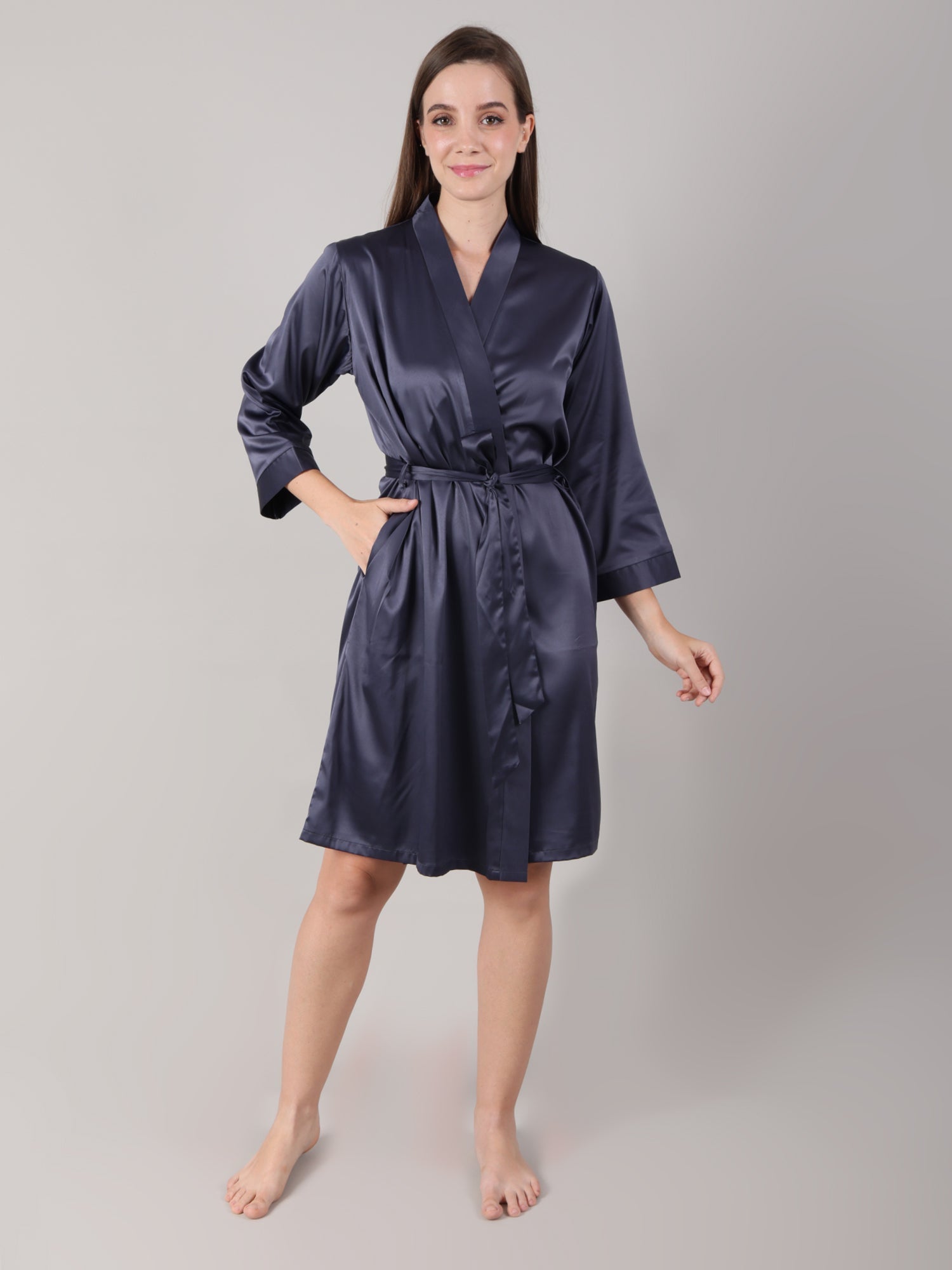 Bridal Robe in Anthracite