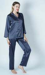 Fluid matte satin have inside cotton feel that makes this night suit soft on skin and non static on the body. Can be customised also.