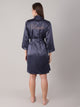 Anthracite Satin Bridal Robe