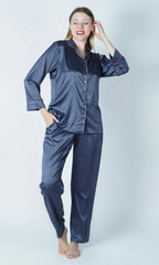 Anthracite Nightsuit Set with Pajama and deep pockets