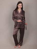 Mushroom satin pajama with deep pockets
