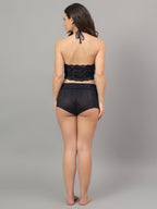 Navy Blue lace halter neck nightwear top