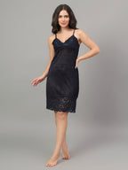 Navy Blue satin nighty for women