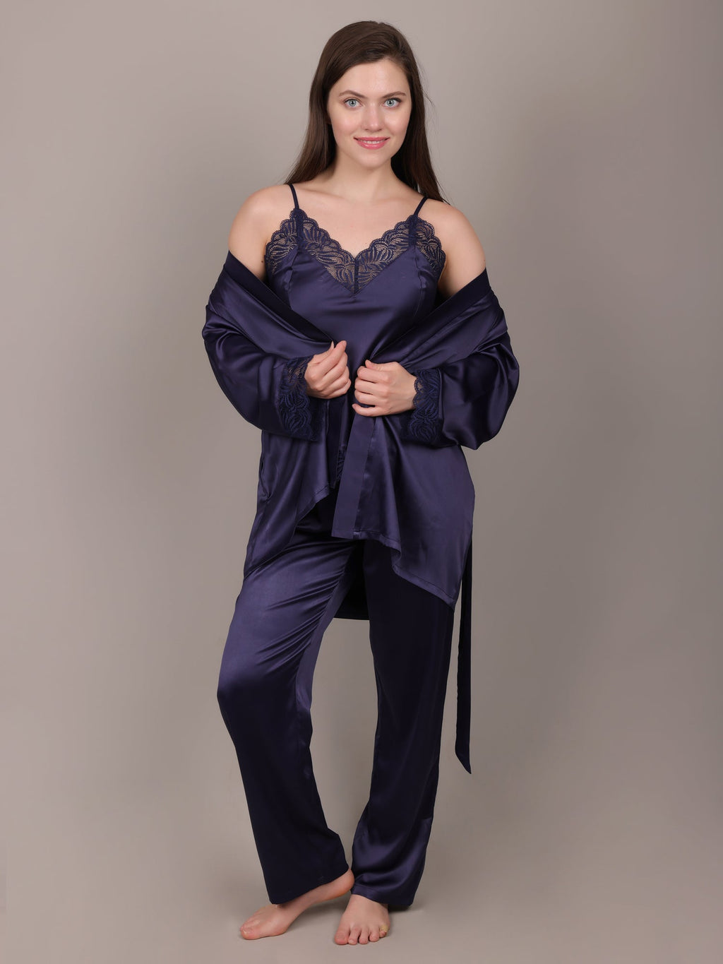 Navy Blue satin pajama for women
