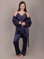 Navy Blue satin pajama for women