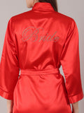 Red satin bridal robe