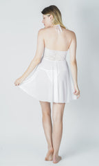 White sheer babydoll with halter neckline